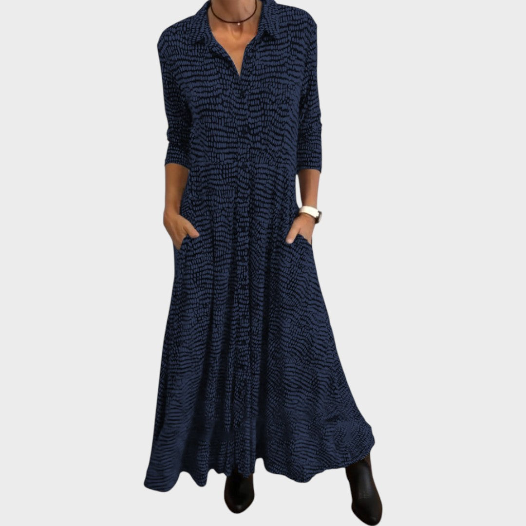 LIVIA – Vestido Midi Fluido con Estampado