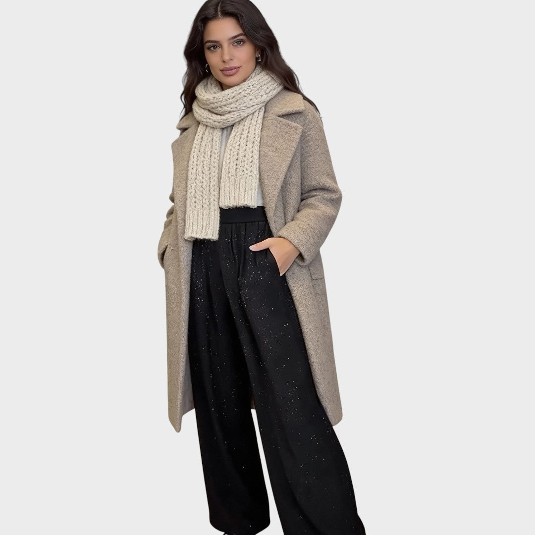 VERINA – Pantalón de Pierna Ancha con Brillante