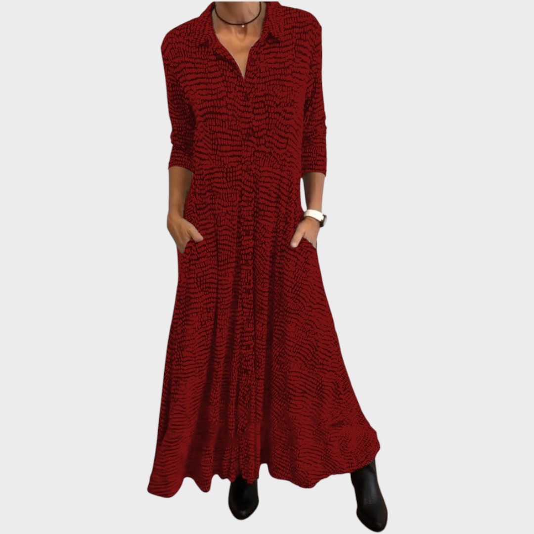 LIVIA – Vestido Midi Fluido con Estampado