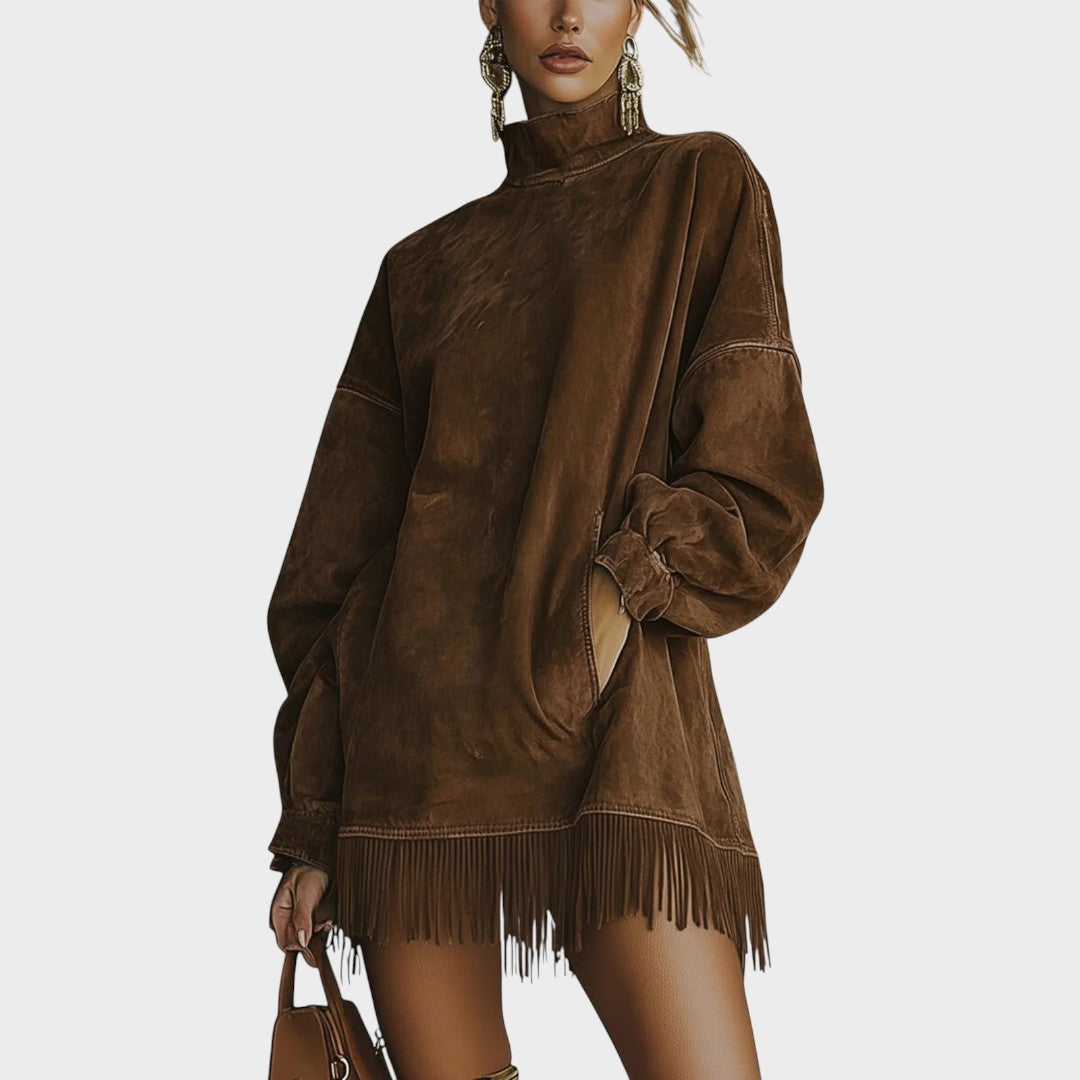 SHERI – Vestido de Ante con Flecos