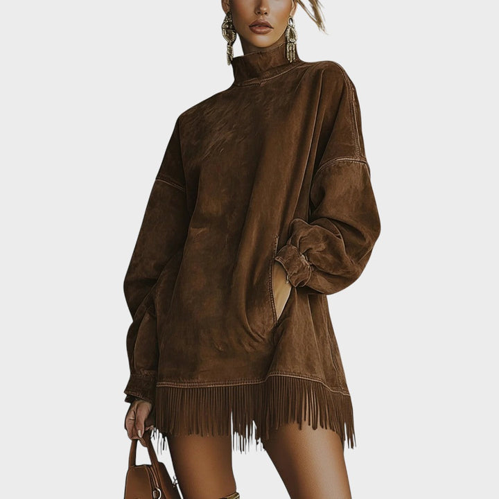 SHERI – Vestido de Ante con Flecos