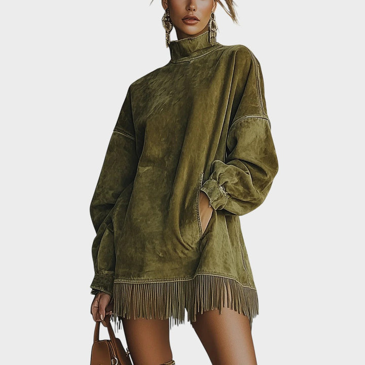 SHERI – Vestido de Ante con Flecos