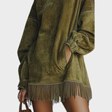 SHERI – Vestido de Ante con Flecos