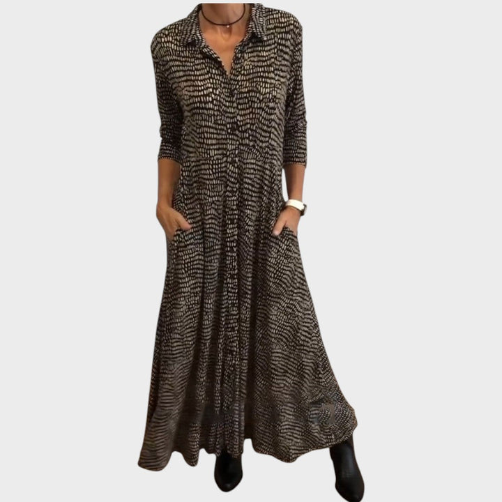 LIVIA – Vestido Midi Fluido con Estampado