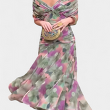 ALONDRA – Vestido Largo con Estampado Floral Fantasía y Escote en V