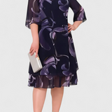 SHRILEY – Vestido de Gasa con Estampado Midnight Swirl y Silueta Fluida