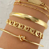 SAIRA – Juego de Pulseras de Cadena de Metal de 4 Piezas