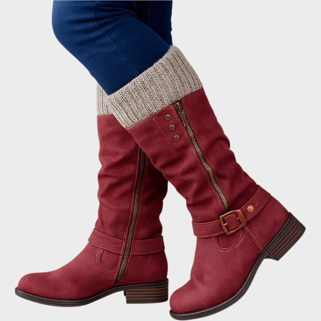 GLORIA – Botas de Caña Alta con Detalle de Malla Trenzada