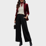 VERINA – Pantalón de Pierna Ancha con Brillante