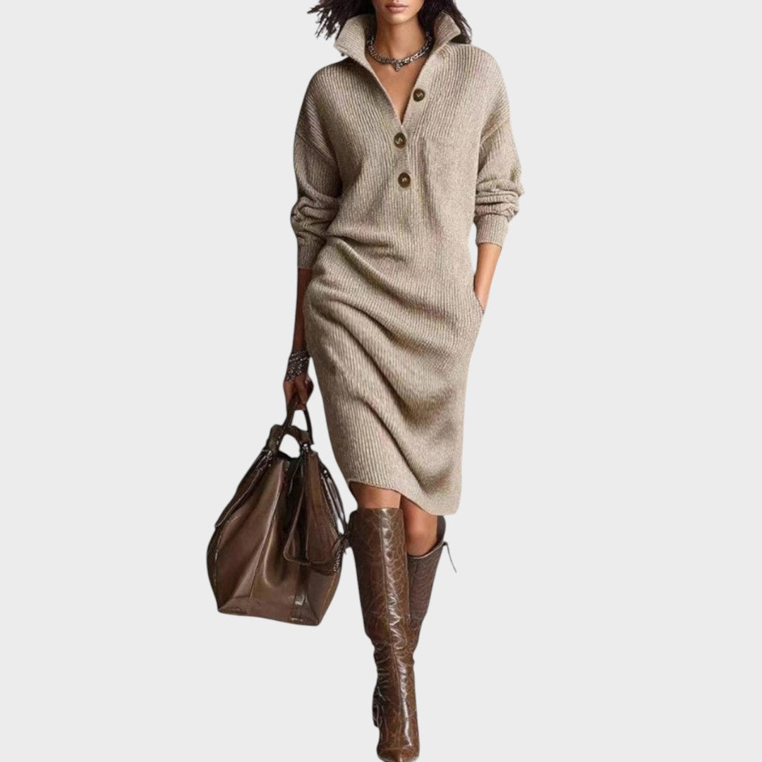 DUDA – Vestido de Punto con Botones