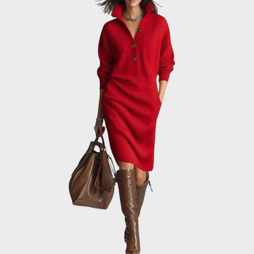 DUDA – Vestido de Punto con Botones