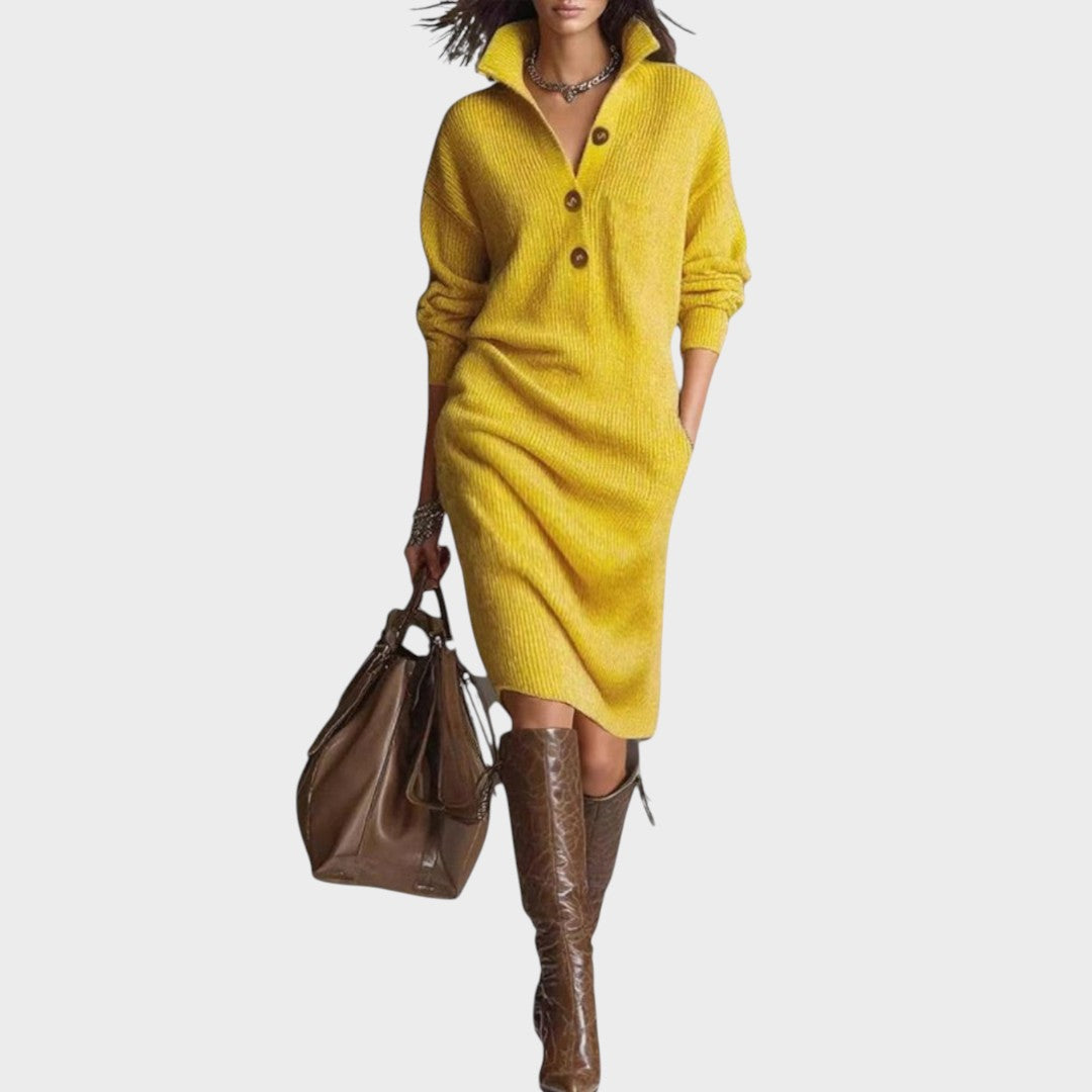 DUDA – Vestido de Punto con Botones