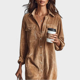 CONSTANÇA – Vestido Midi Holgado de Pana