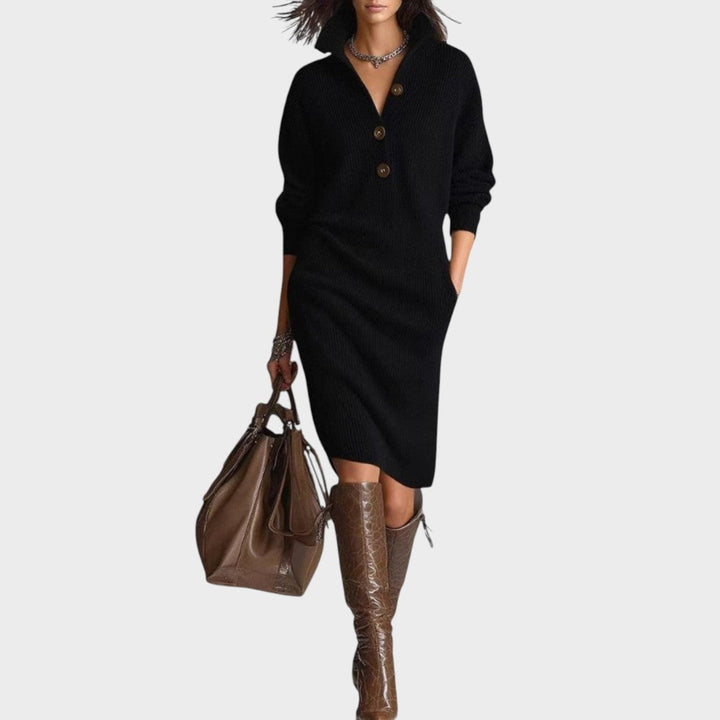 DUDA – Vestido de Punto con Botones