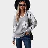 THEA – Jersey de mujer con flores blancas