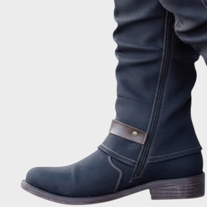 GLORIA – Botas de Caña Alta con Detalle de Malla Trenzada