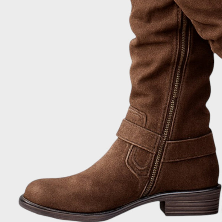 GLORIA – Botas de Caña Alta con Detalle de Malla Trenzada