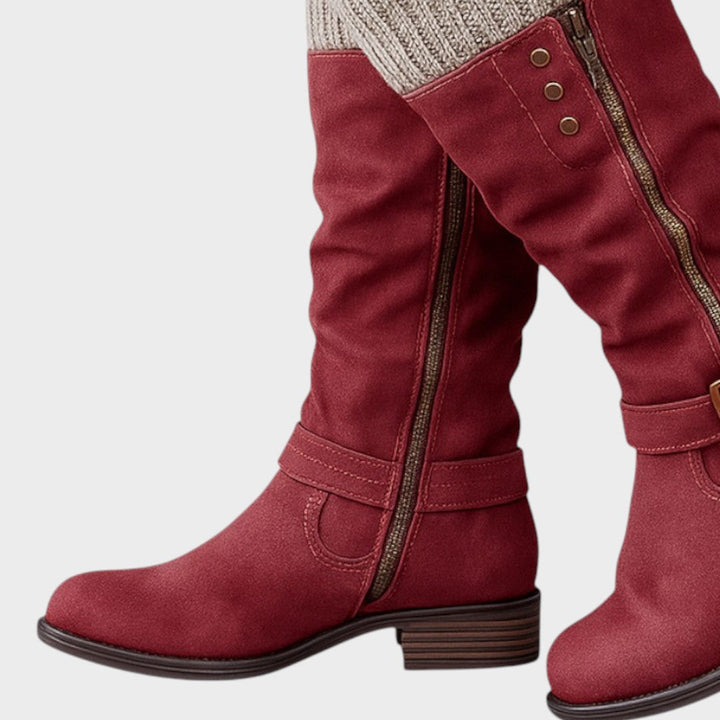 GLORIA – Botas de Caña Alta con Detalle de Malla Trenzada