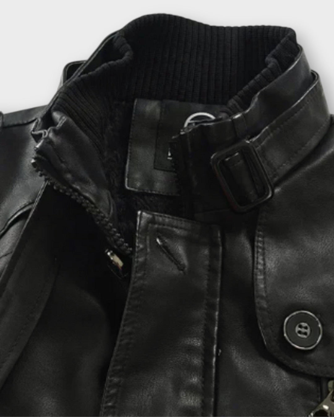 ALBERTO – Chaqueta motera larga de cuero