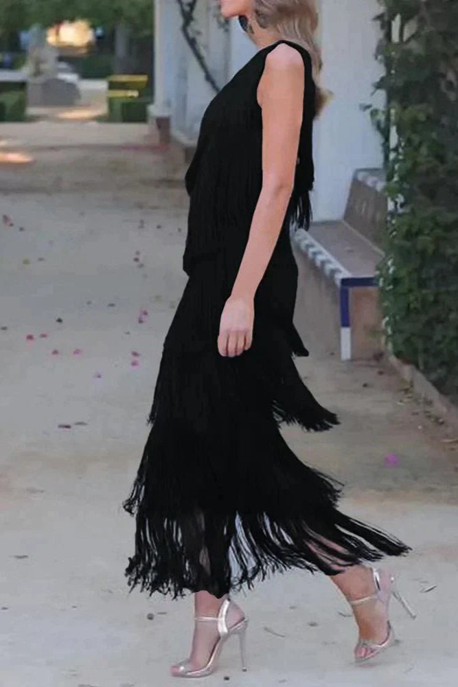 VALERIA – Vestido con flecos