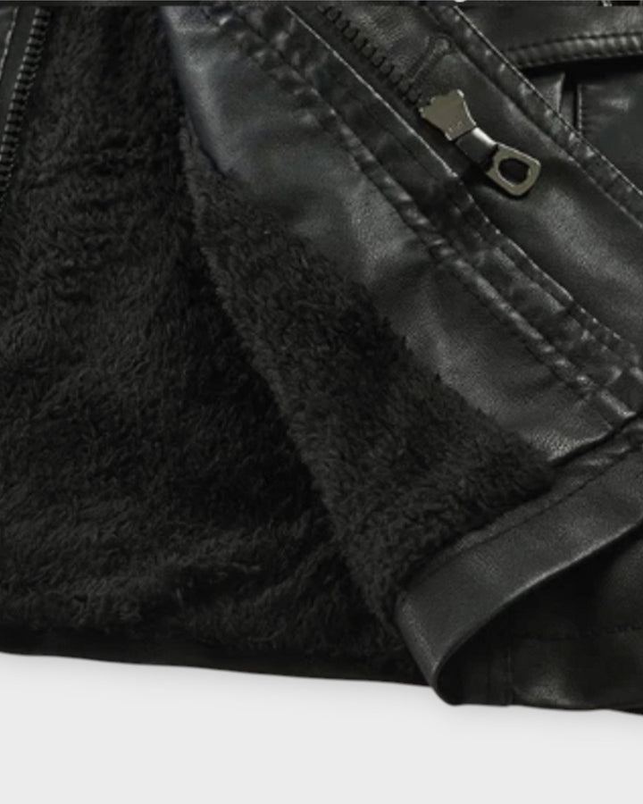 ALBERTO – Chaqueta motera larga de cuero