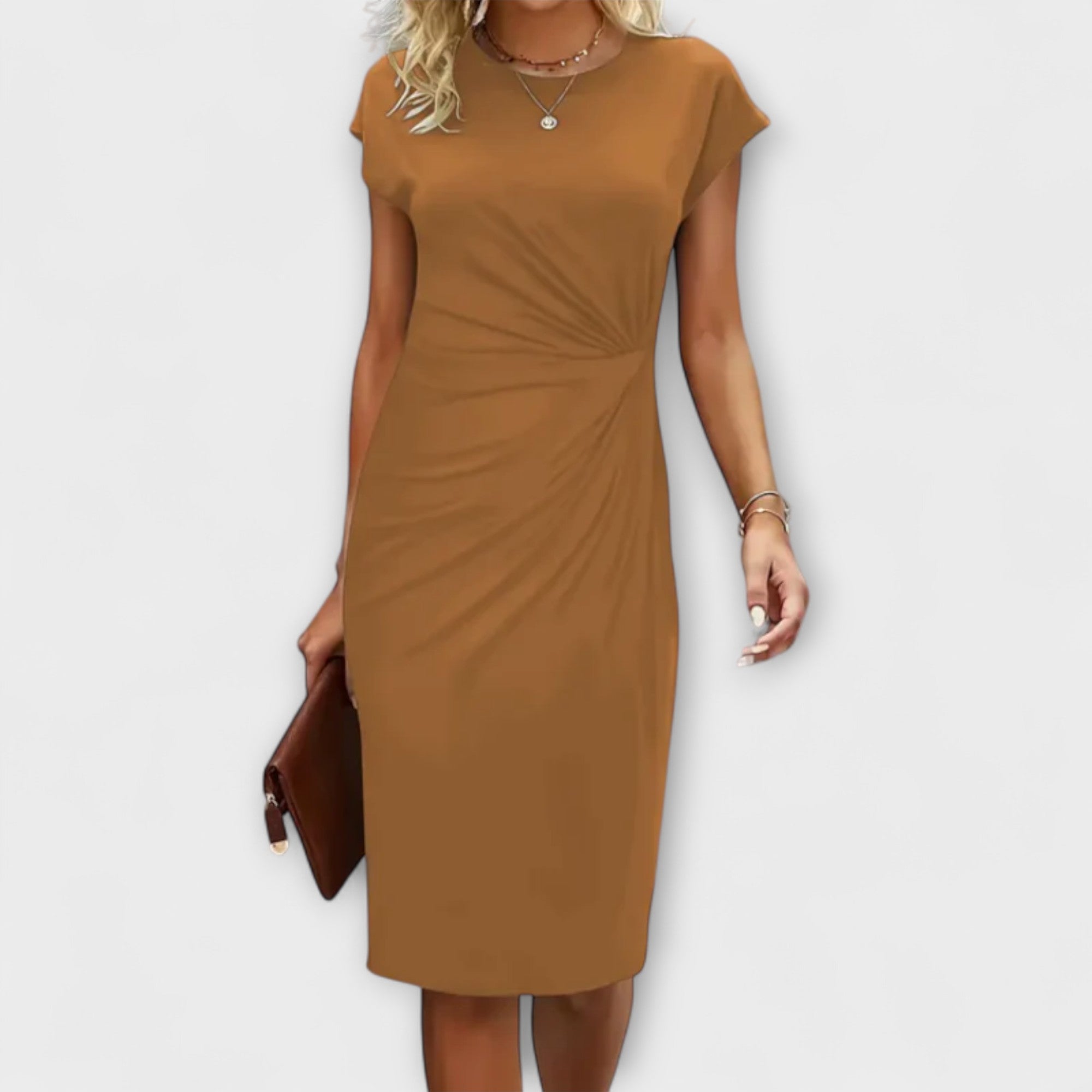 MINA – Vestido de Noche de Manga Corta