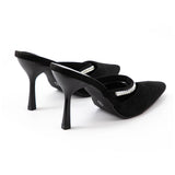 VELVET – Sandalias de tacón alto con punta afilada adornadas con strass
