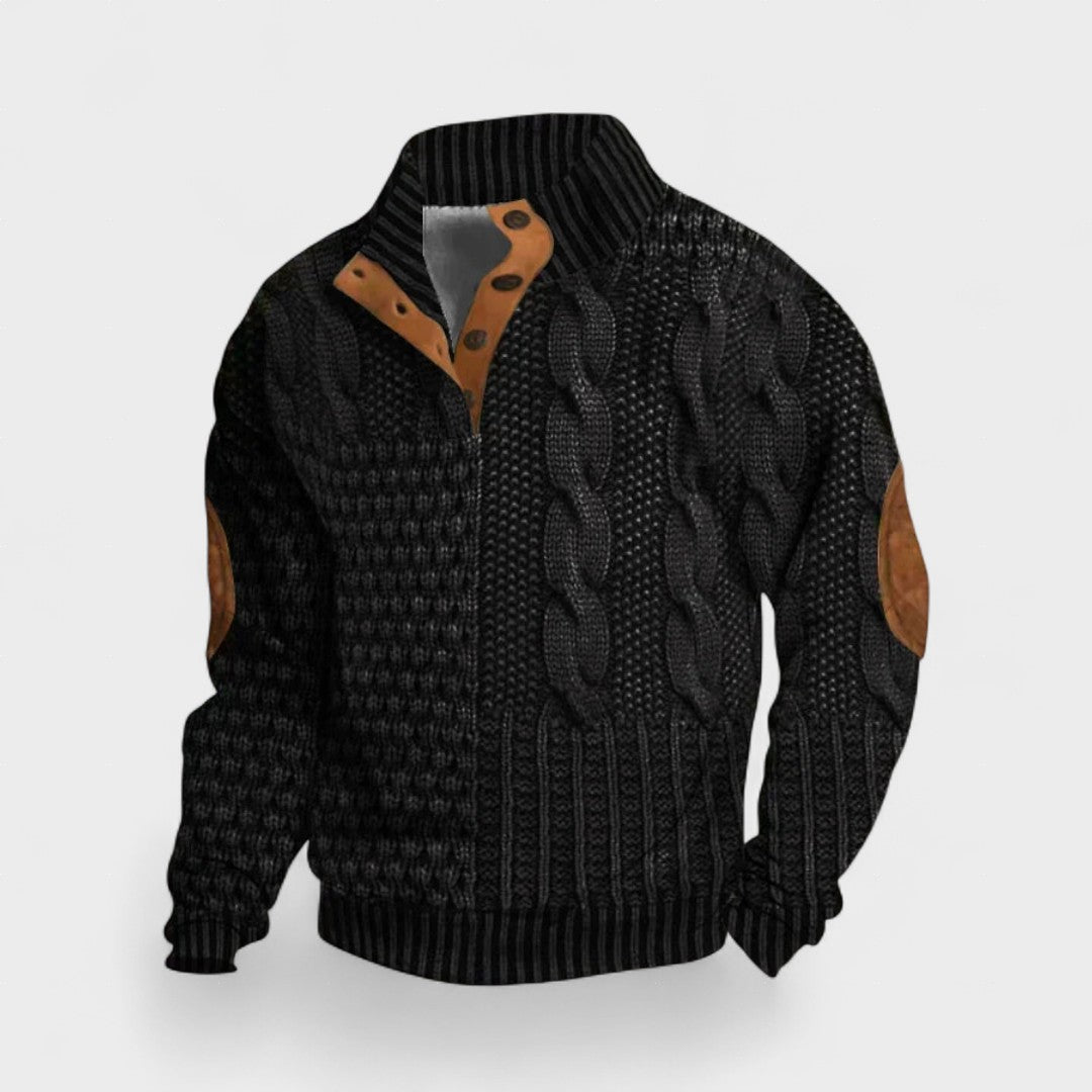 FÉNIX – Jersey patchwork de punto trenzado