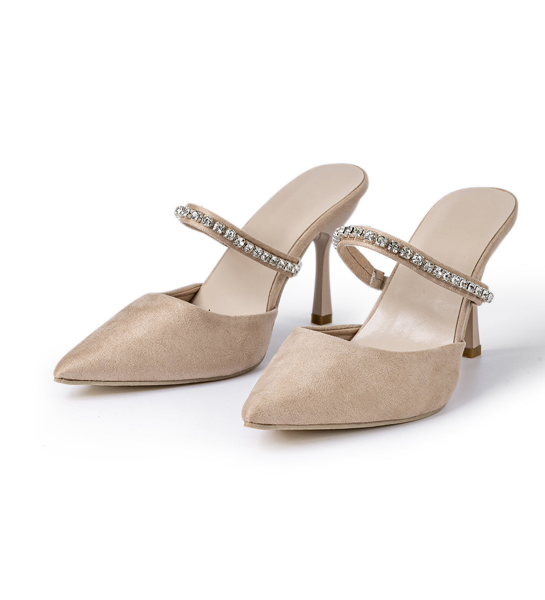 VELVET – Sandalias de tacón alto con punta afilada adornadas con strass