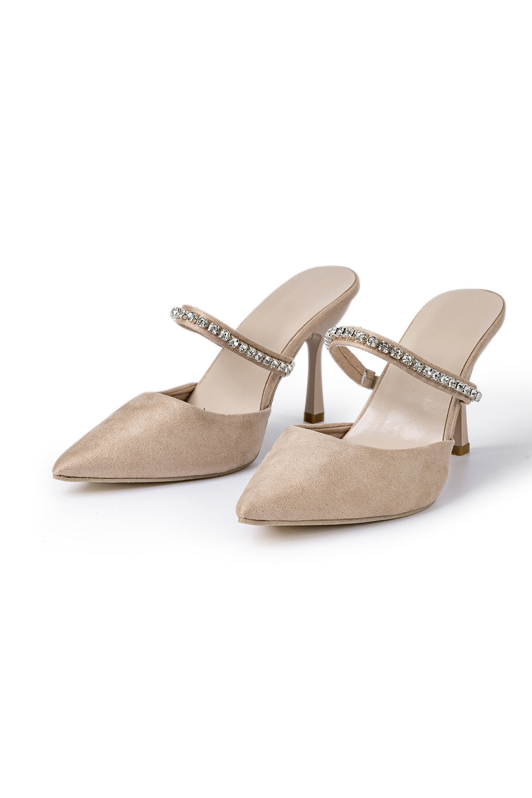 VELVET – Sandalias de tacón alto con punta afilada adornadas con strass