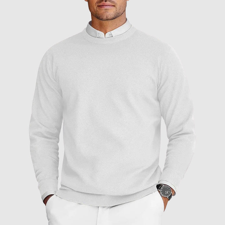 CASPER – Suéter de Cuello Redondo para Hombre Blanco