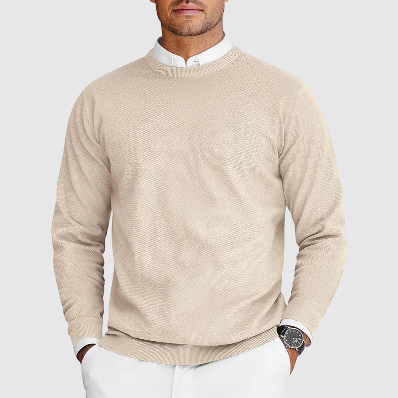 CASPER – Suéter de Cuello Redondo para Hombre Blanco