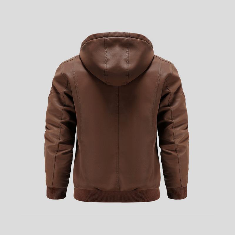 LANCE – Chaqueta de cuero con capucha para hombre