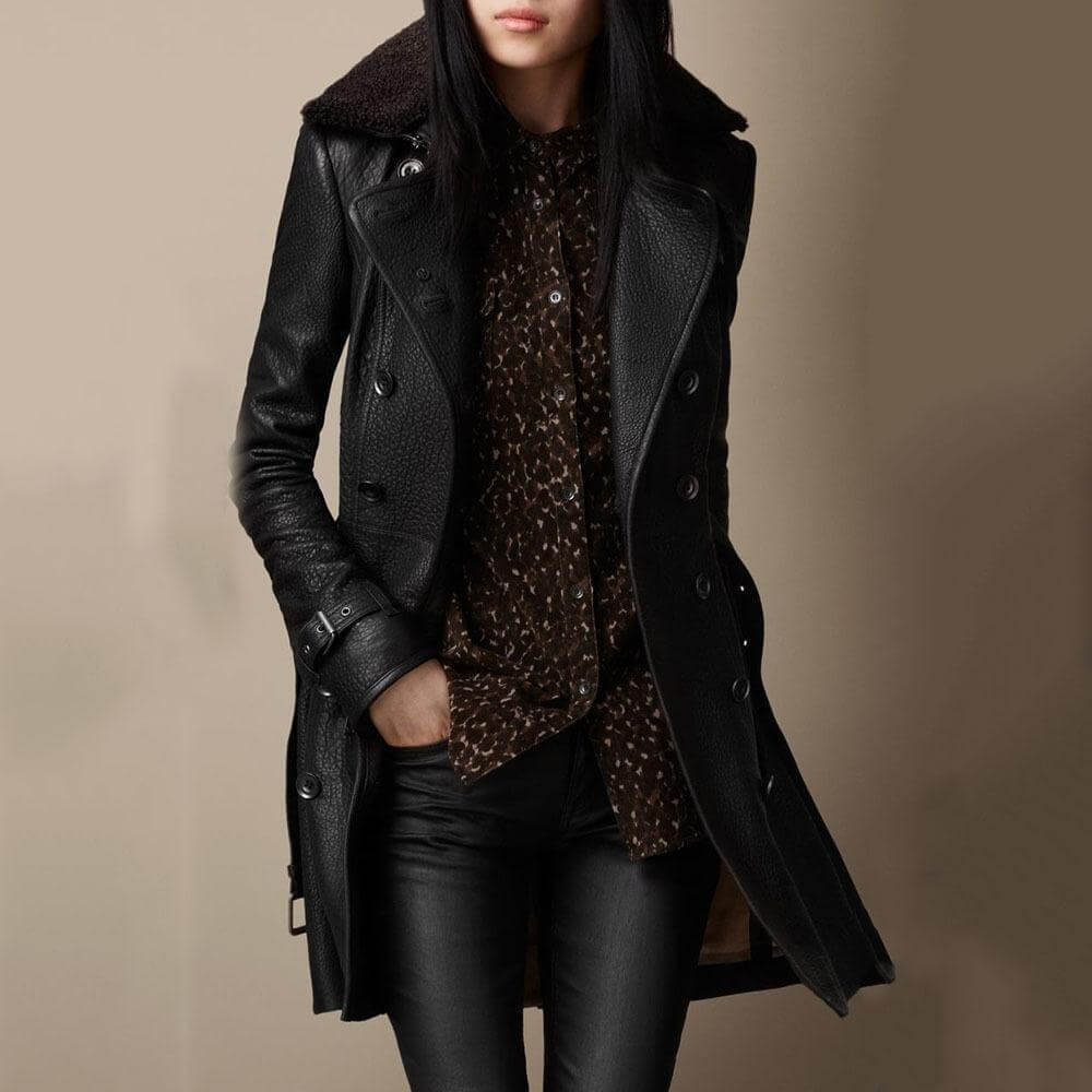 JOANA – Chaqueta elegante 3/4 de piel