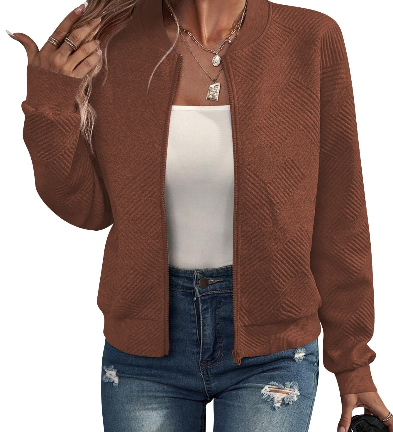 DORA – Chaqueta bomber estructurada con cierre