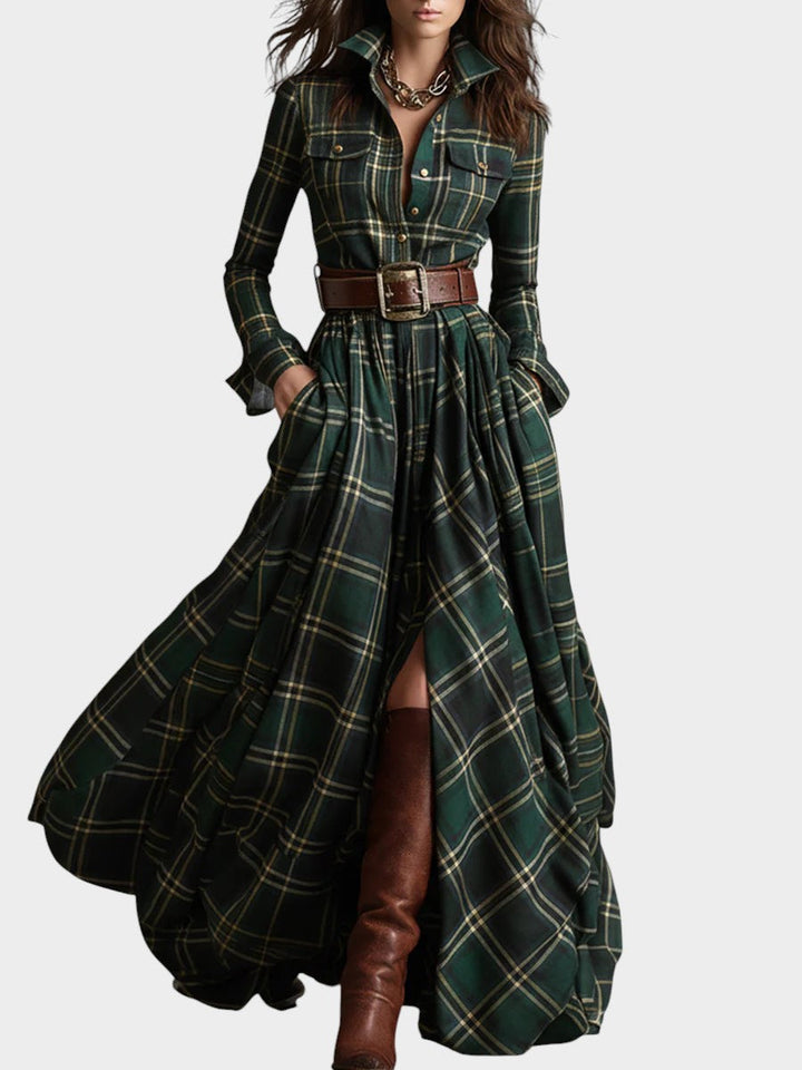 BEATRIZ – Vestido largo de cuadros