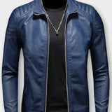 GUSTAVO – Chaqueta de cuero con cuello alto