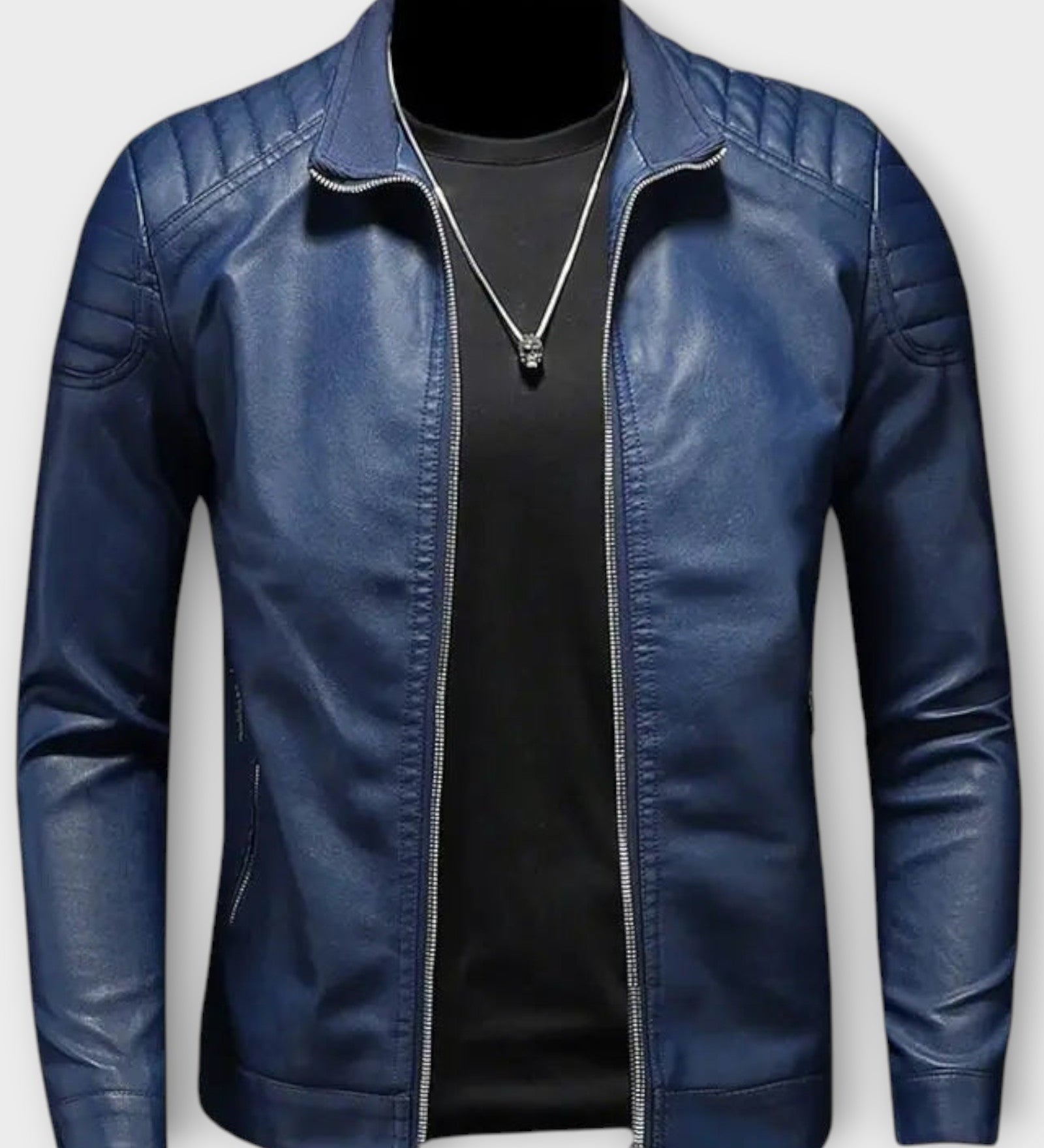 GUSTAVO – Chaqueta de cuero con cuello alto