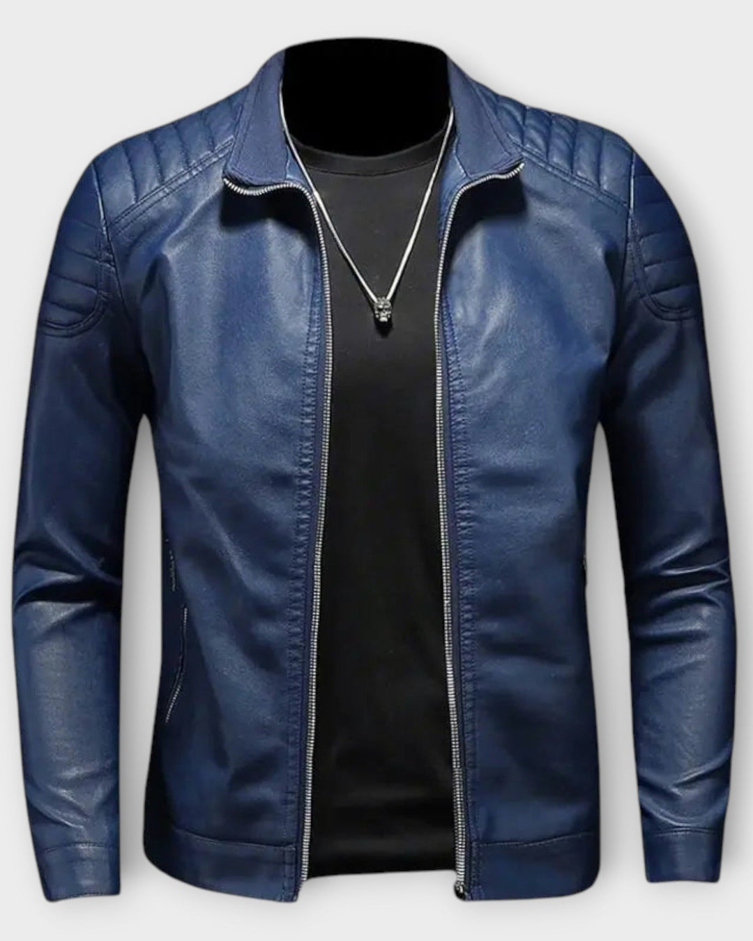 GUSTAVO – Chaqueta de cuero con cuello alto