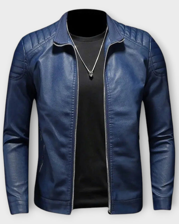 GUSTAVO – Chaqueta de cuero con cuello alto