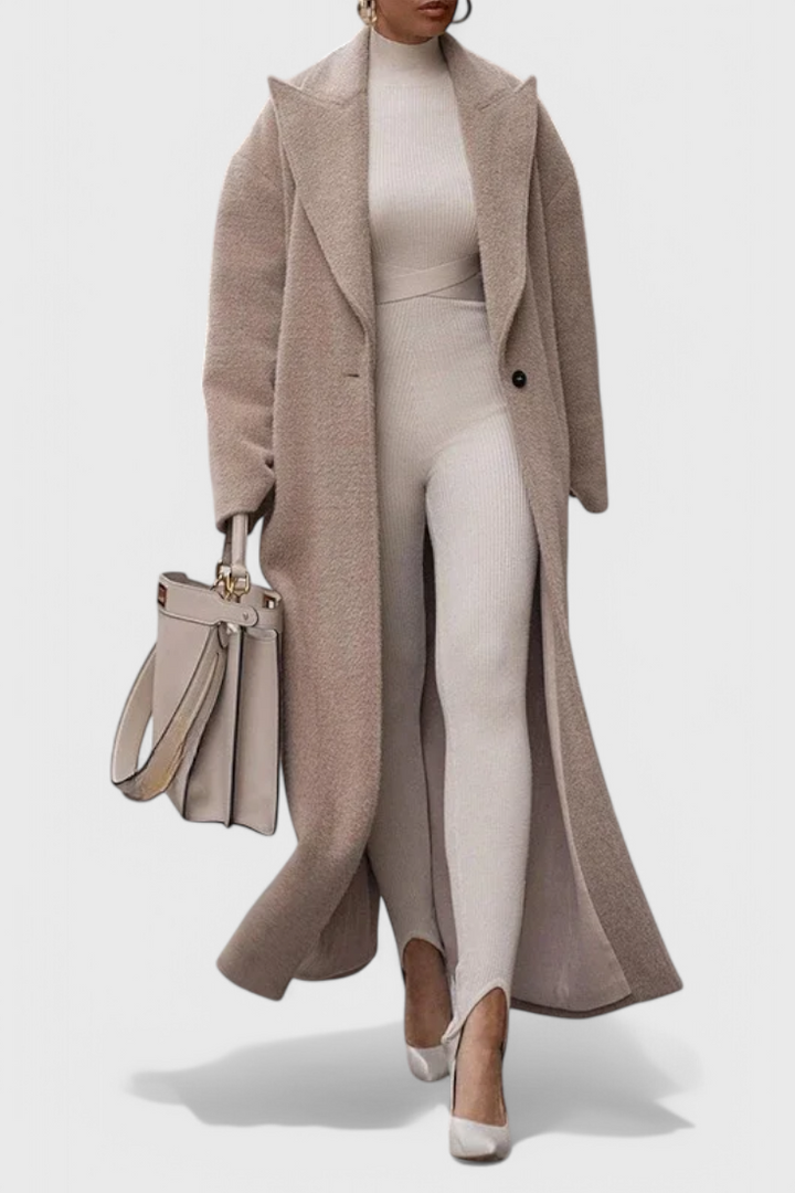 CHLOE – Abrigo Estructurado Elegante de Largo Completo
