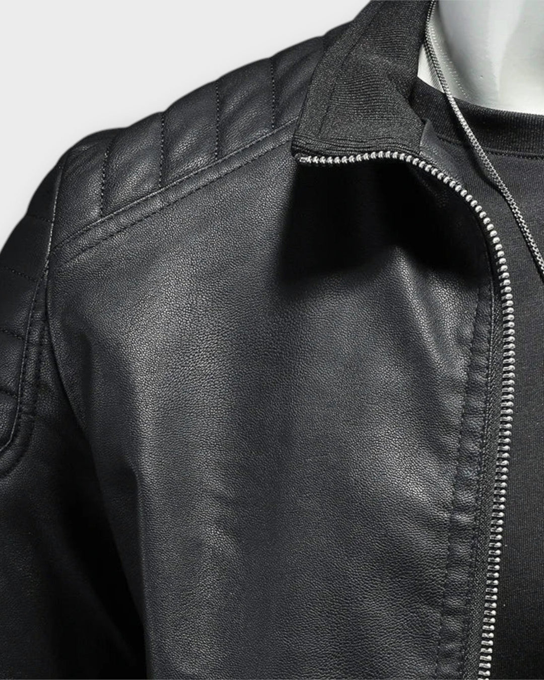 GUSTAVO – Chaqueta de cuero con cuello alto