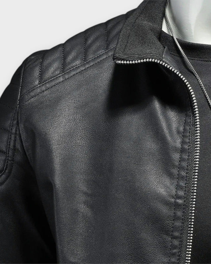GUSTAVO – Chaqueta de cuero con cuello alto