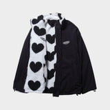 DIANNE – Chaqueta reversible con estampado de corazones y diseño cómodo