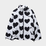 DIANNE – Chaqueta reversible con estampado de corazones y diseño cómodo