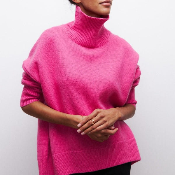 AMELIA – Jersey de punto con cuello vuelto