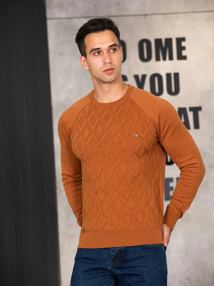 LEONE – Suéter para hombre con diseño de rombos