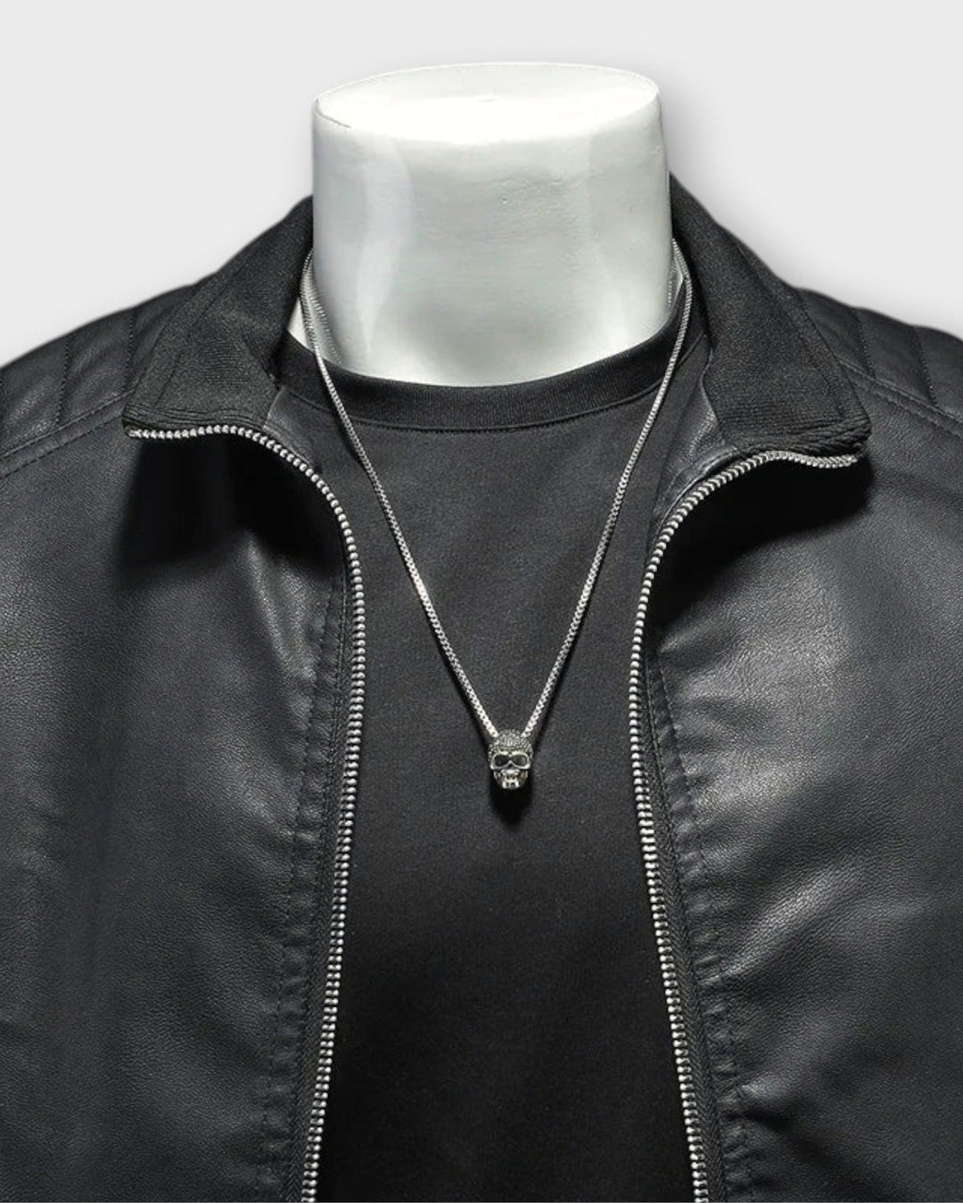 GUSTAVO – Chaqueta de cuero con cuello alto