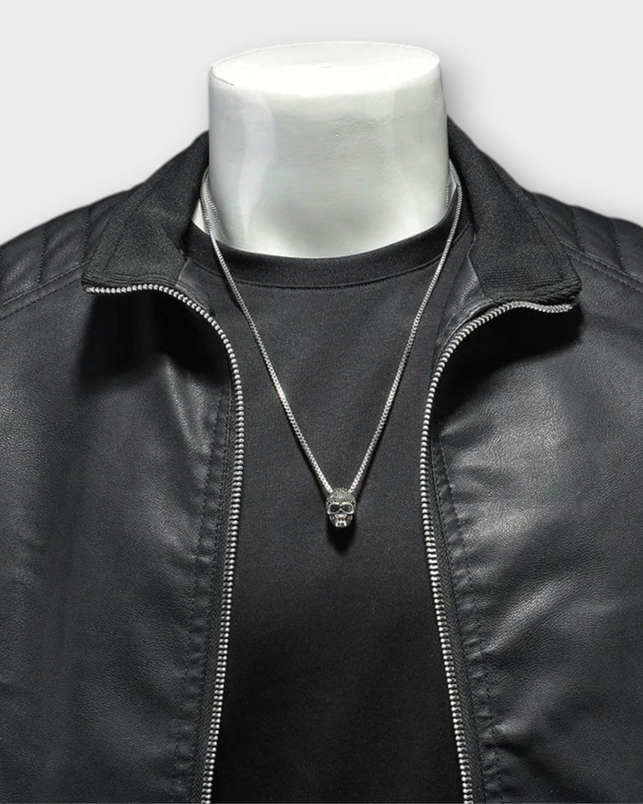 GUSTAVO – Chaqueta de cuero con cuello alto