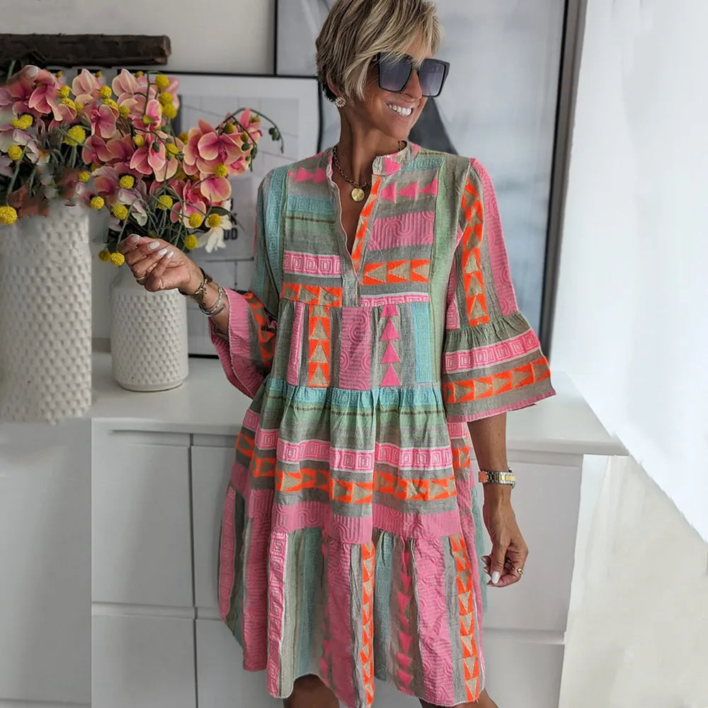 JULIANE - Vestido boho con volantes